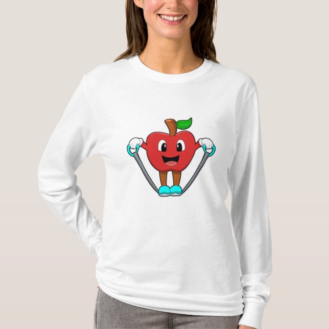 Äpple vid Fitness med Rope T Shirt (Framsida)