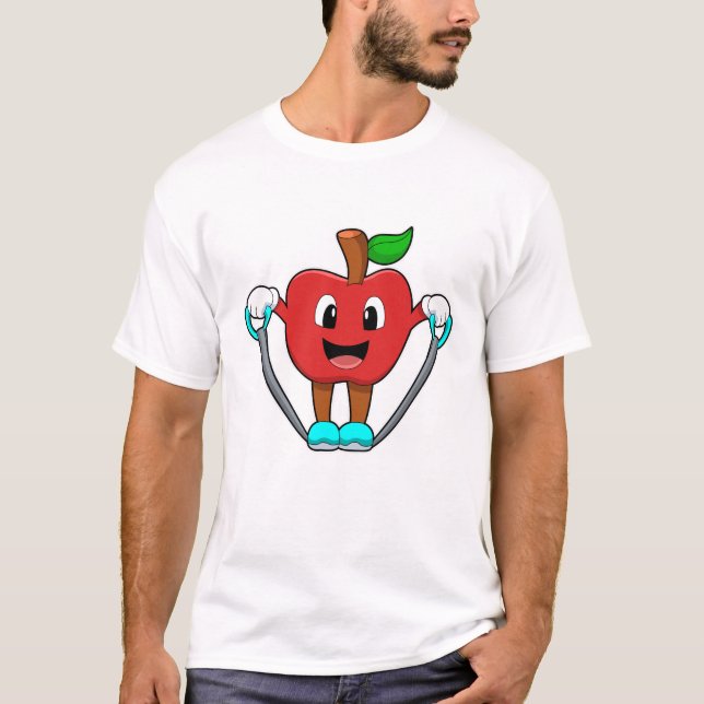 Äpple vid Fitness med Rope T Shirt (Framsida)