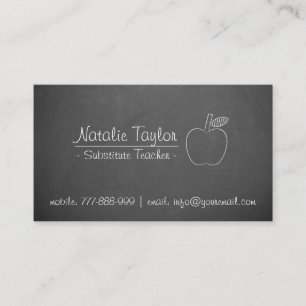 Äpple Vikarielärare Tutor Grå Svarta Tavla Visitkort