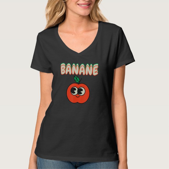 Apple with banana spring summer party vegan fruit  t shirt (Framsida)