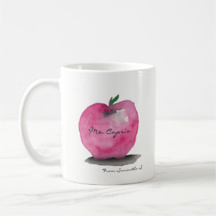 Apple with Teacher namn, från student, anpassnings Kaffemugg