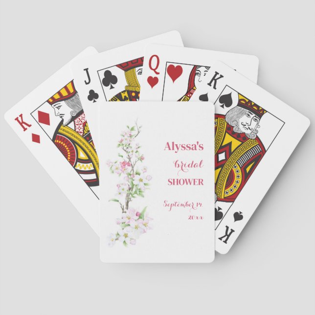 Äppleblom Bröllopsfest Personlig Casinokort (Baksidan)