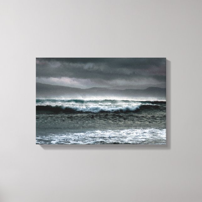 Applecross Wave Seascape Photography Canvas Print (Framsida)