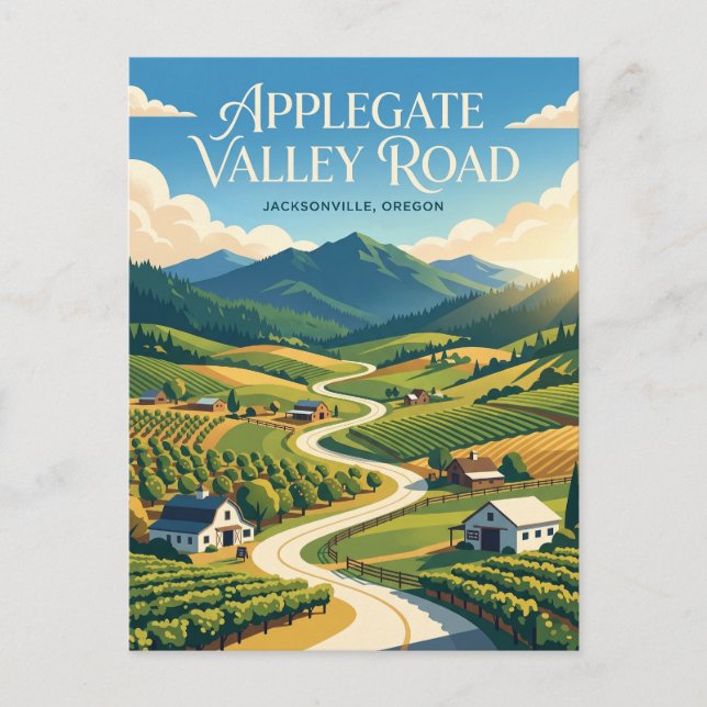 Applegate Valley Road USA Vykort (Framsida)