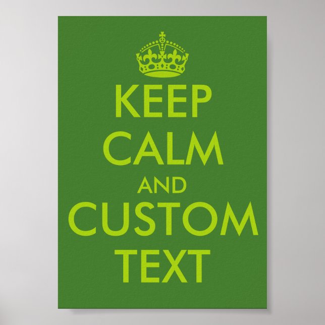 Äpplegröna KeepCalm-affischer | Personlig text Poster (Framsidan)