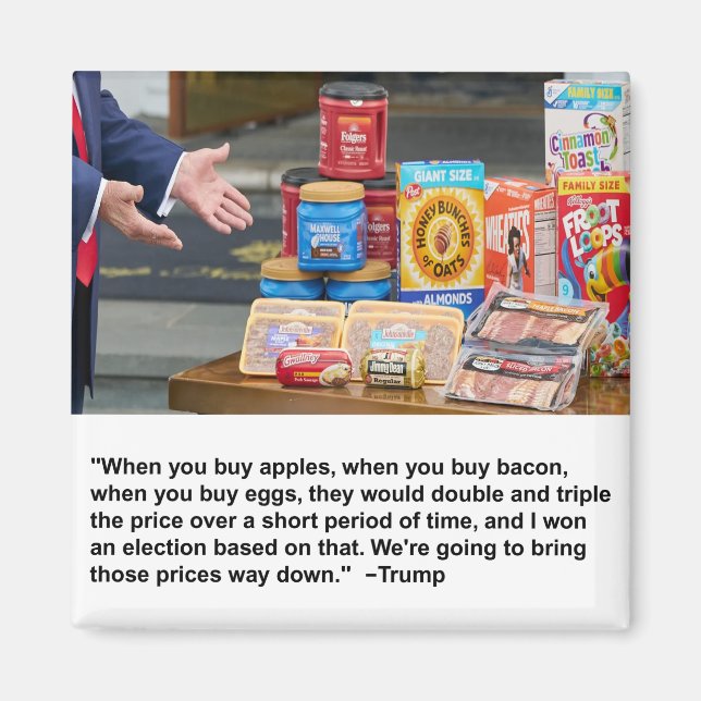 Äpplen, bacon och ägg 'Fridge Magnet (Framsidan)