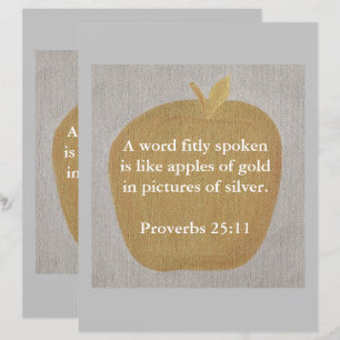 Äpplen från guld, Proverbs 25:11, pappra skrapbok