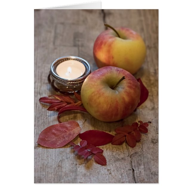 Äpplen från säsong lämnar fortfarande liv hälsningskort (Framsidan)