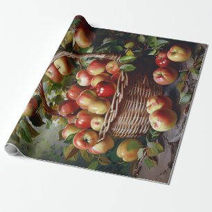 Äpplen i en Basket-färgsavfärgning Presentpapper
