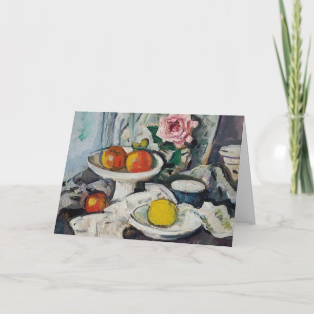 Äpplen i en vit fruktskål | George Leslie Hunter Kort (Framsida)