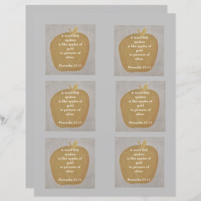 Äpplen i guld på silver, mönster, pappra klippböck (Fram/baksida)