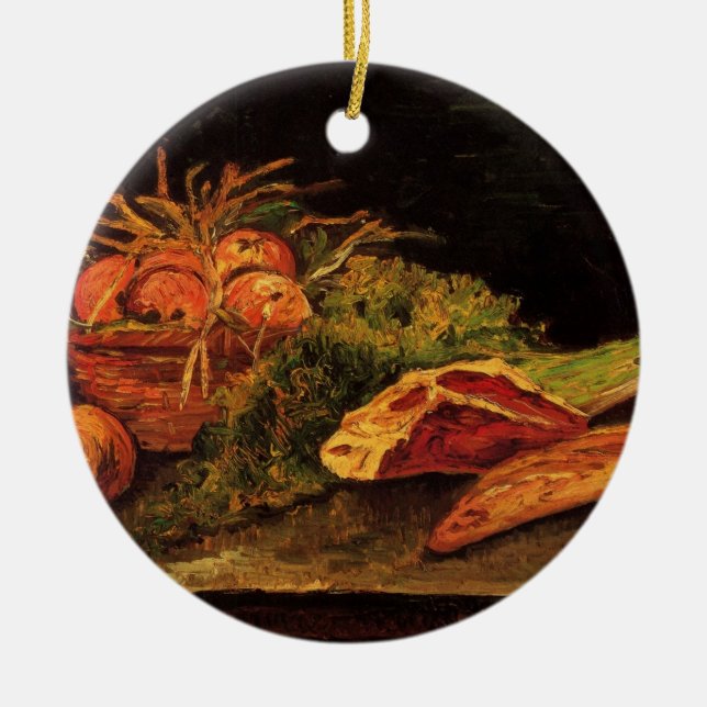 Äpplen, kött och en bulle av Vincent van Gogh Julgransprydnad Keramik (Framsidan)