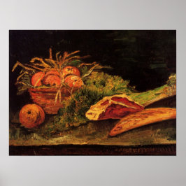 Äpplen, kött och en bulle av Vincent van Gogh Poster