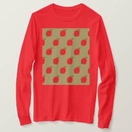 Äpplen Långärmad T-Shirt (Sage Grönt & Red)