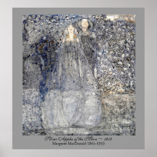 Äpplen MacDonald 1912 för bröllopart nouveausilver Poster