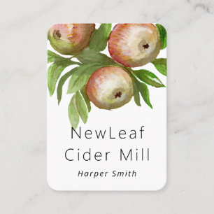 äpplen med vattenfärg äpplen med cidermalm, äp visitkort
