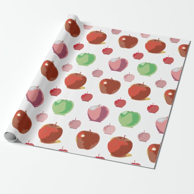 Äpplen mönster presentpapper (Utrullad)
