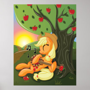 Äpplen och Banjos vid Sunset Poster