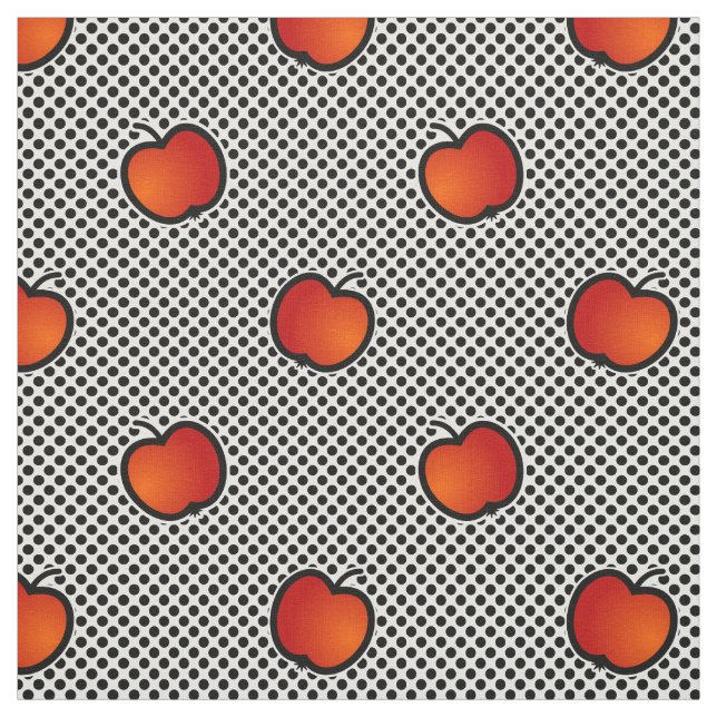 Äpplen och den söta mönstren-väven från polka dots tyg (Provkarta)