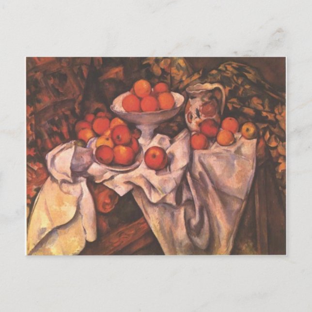 Äpplen och Orangar av Paul Cezanne (1839-1906) Vykort (Framsida)