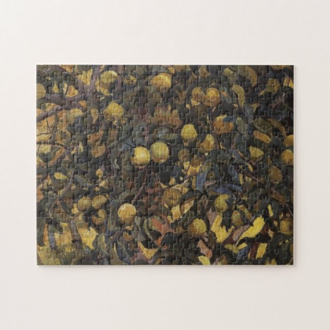 Äpplen på Grenar i Träd (av Serebriakova) Pussel (Horisontell)