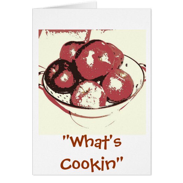 Äpplen på popkonst hälsningskort (Framsidan)