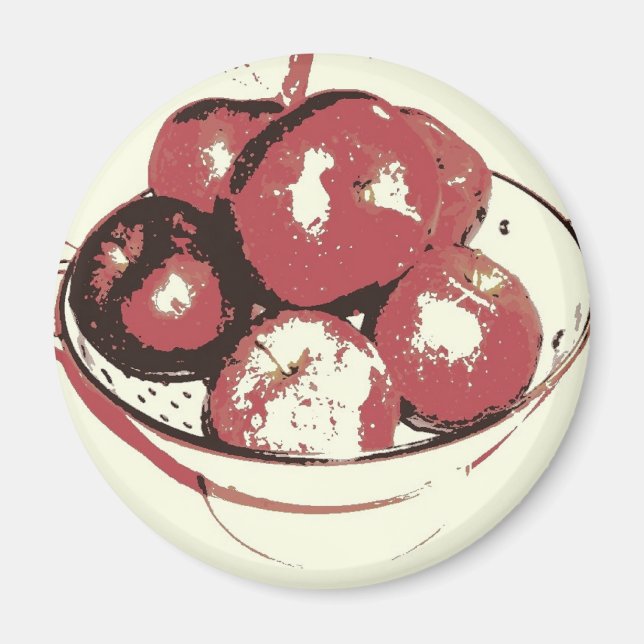Äpplen på popkonst magnet (Framsidan)