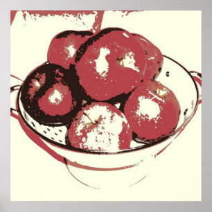 Äpplen på popkonst poster