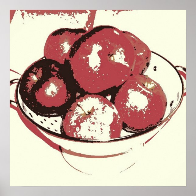 Äpplen på popkonst poster (Framsidan)