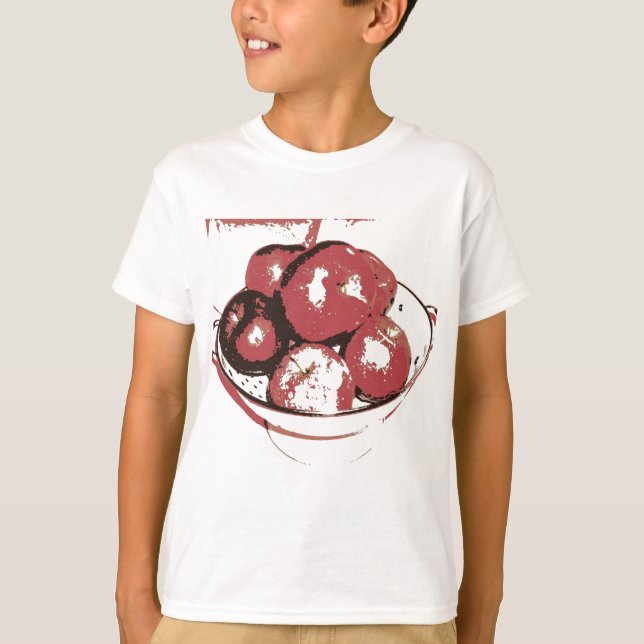 Äpplen på popkonst tee shirt (Framsida)