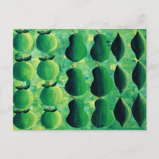 Äpplen Päron och Lime-målning Vykort (Framsida)