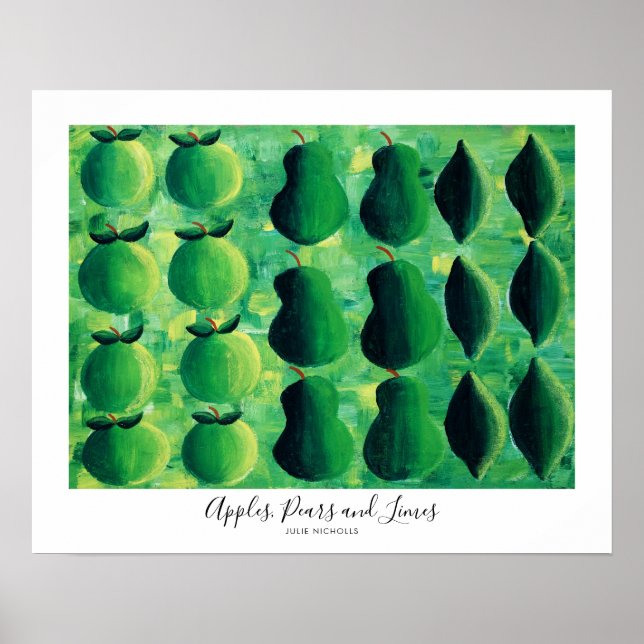 Äpplen Päron och Limes Målning Poster (Framsidan)