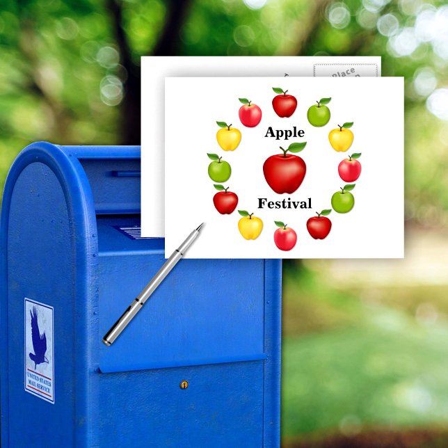 Äpplens vykort (Apples Postcard. Personalize with your custom text. Red & Yellow Delicious, Granny Smith, Pink Lady)