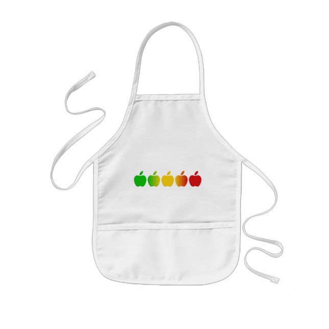 Apples apron - anpassa, välj stil & färg barnförkläde (Framsidan)