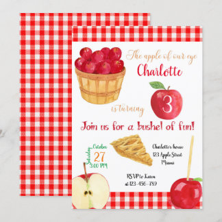 Apples Birthday Invitation, Fall Invitation Inbjudningar