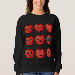 Apples Emoticon funny Fall Fruit Cute Gift T Shirt