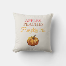 Apples Peacher Pumpkin Paj Dekorativ kudde