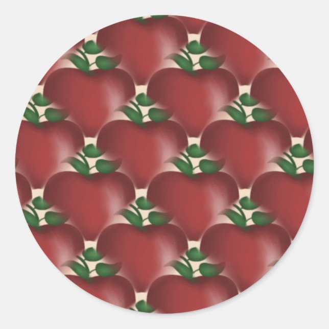 Apples Stickers Runt Klistermärke (Framsida)