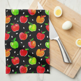 Apples Watercolor Mönster Kökshandduk