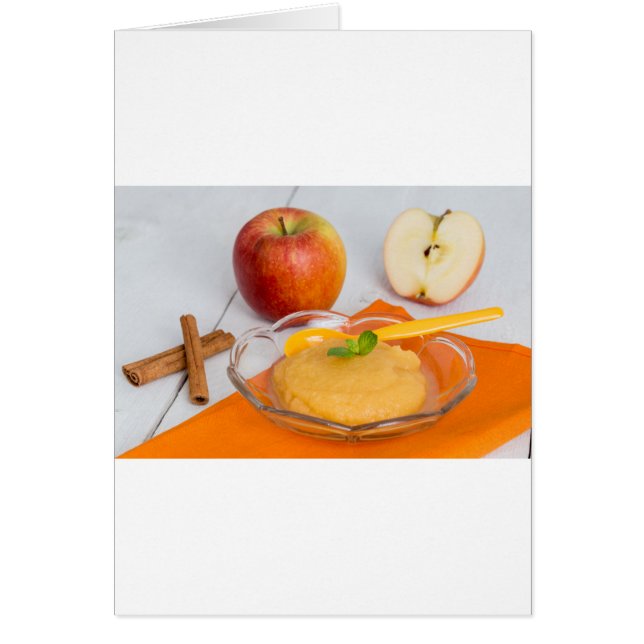 Applesauce med kanel och orange hälsningskort (Framsidan)