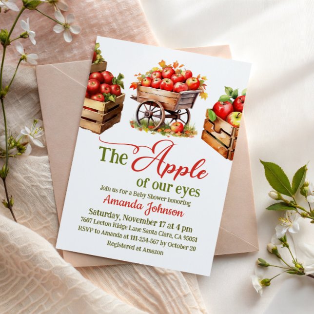 Äpplet i mitt öga Höstmartnadskorg Baby Shower Inbjudningar (Skapare uppladdad)
