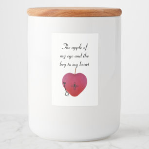 Äpplet i öga och nyckel i mitt hjärta mat etikett