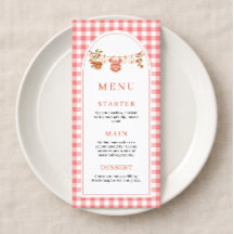 Äpplet i vårt öga Baby Shower Meny Kort