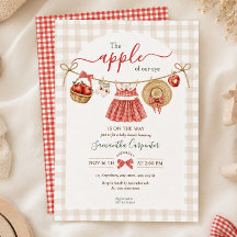 Äpplet I Vårt Öga Höst Röd Gingham Babyfirande