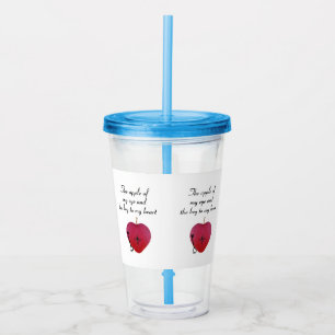 Äpplet mitt öga och nyckel mitt hjärta take away mugg