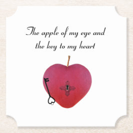 Äpplet mitt öga och nyckel mitt hjärta underlägg papper