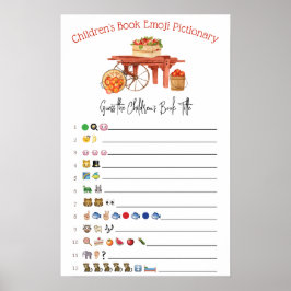 Äpplet på Öga Emoji Baby Shower Game Poster