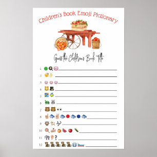 Äpplet på Öga Emoji Baby Shower Game Poster