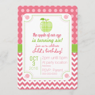 Äpplet på vår inbjudan till Öga-födelsedagen