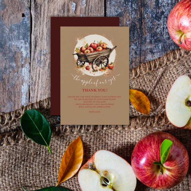 Äpplet på vår Öga babyskor Tack Kort (Skapare uppladdad)